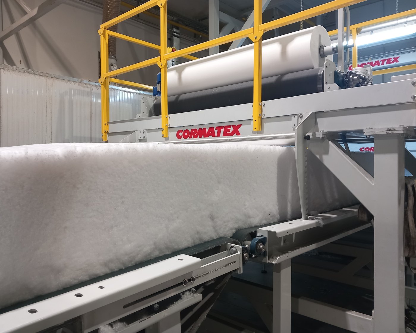 Cormatex Airlay line — white nonwoven production